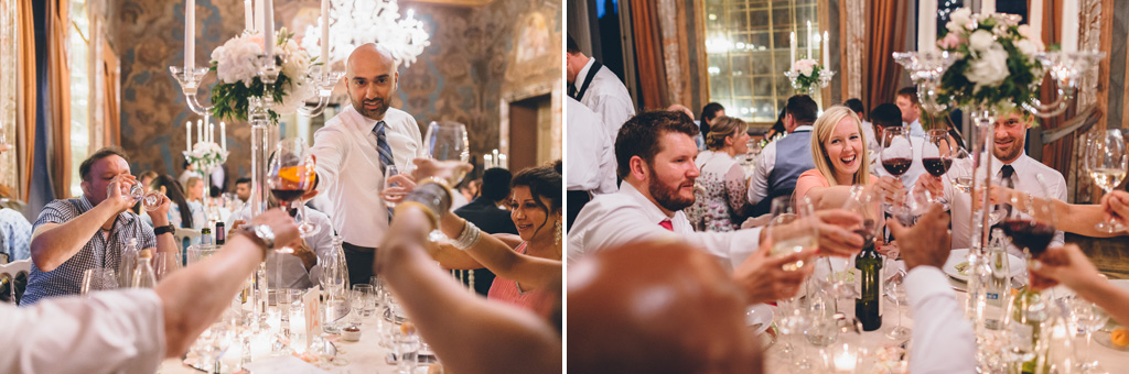 Fotografo Matrimonio Villa Erba Gli invitati brindano e augurano un futuro roseo agli sposi
